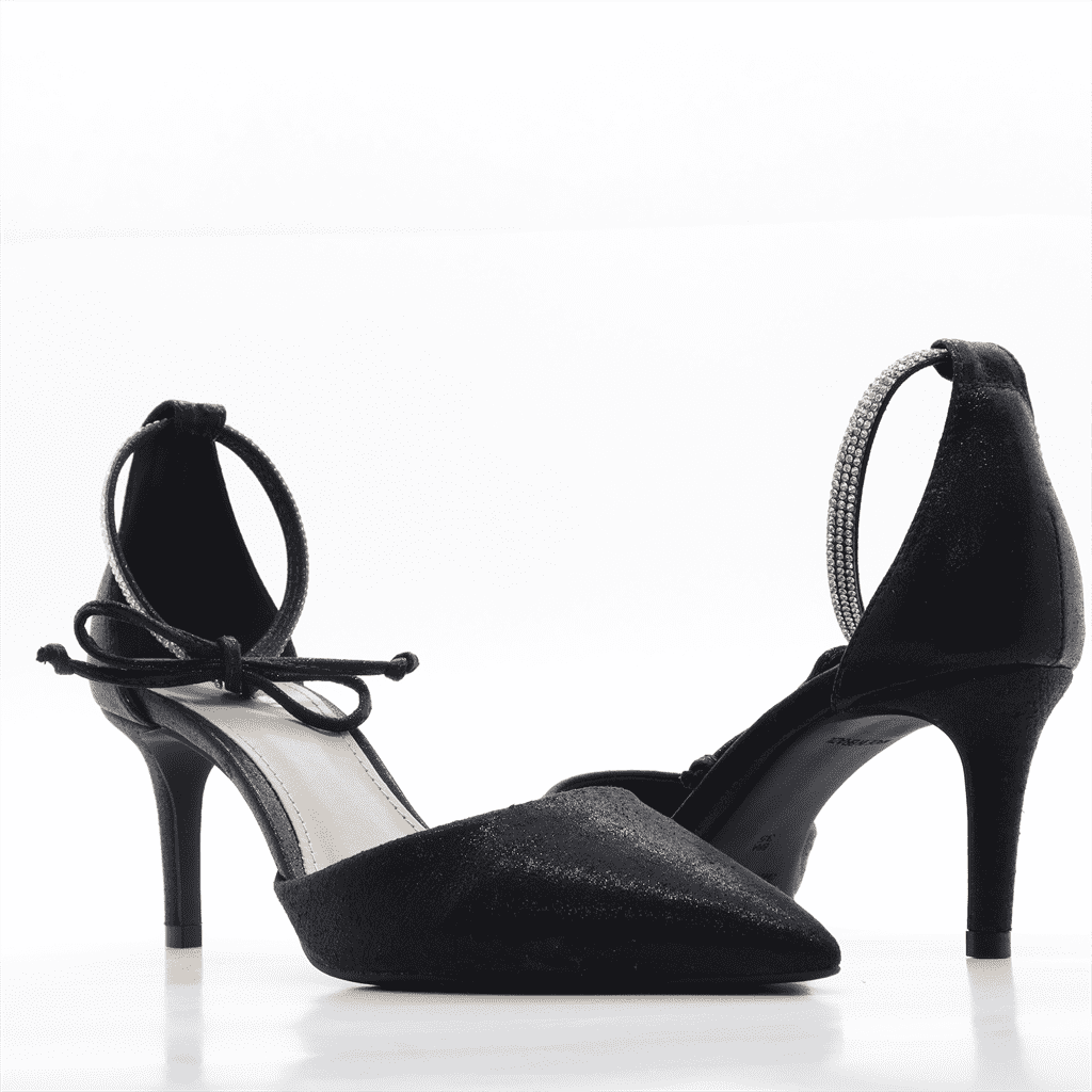 Scarpin Salto Fino Amarração Preto 3