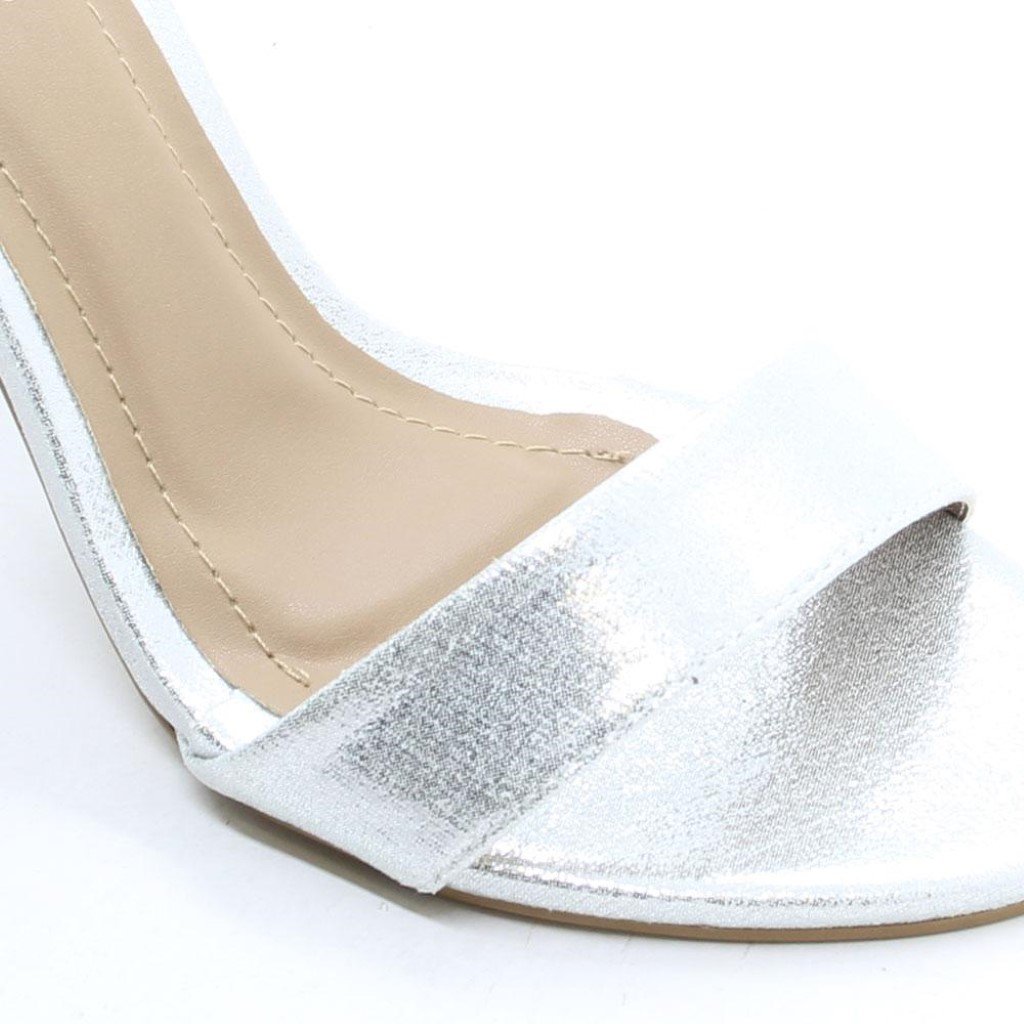 Sandália Salto Bloco Glam Prata 4