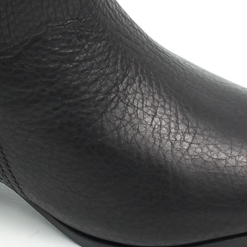 Bota Cano Baixo Fivela Couro Preto 3