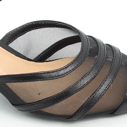 Scarpin Salto Bloco Tule Preto 3