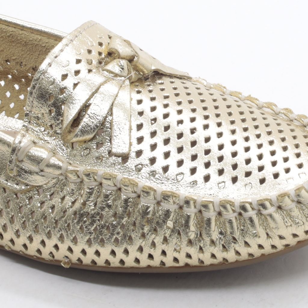 Sapatilha Mocassim Couro Dourado 4