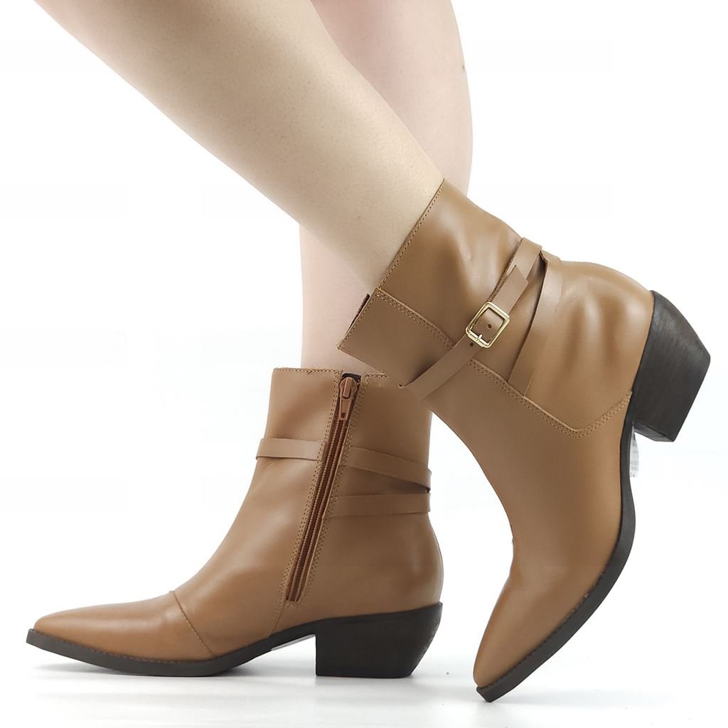 Bota Cano Baixo Western Marrom 1