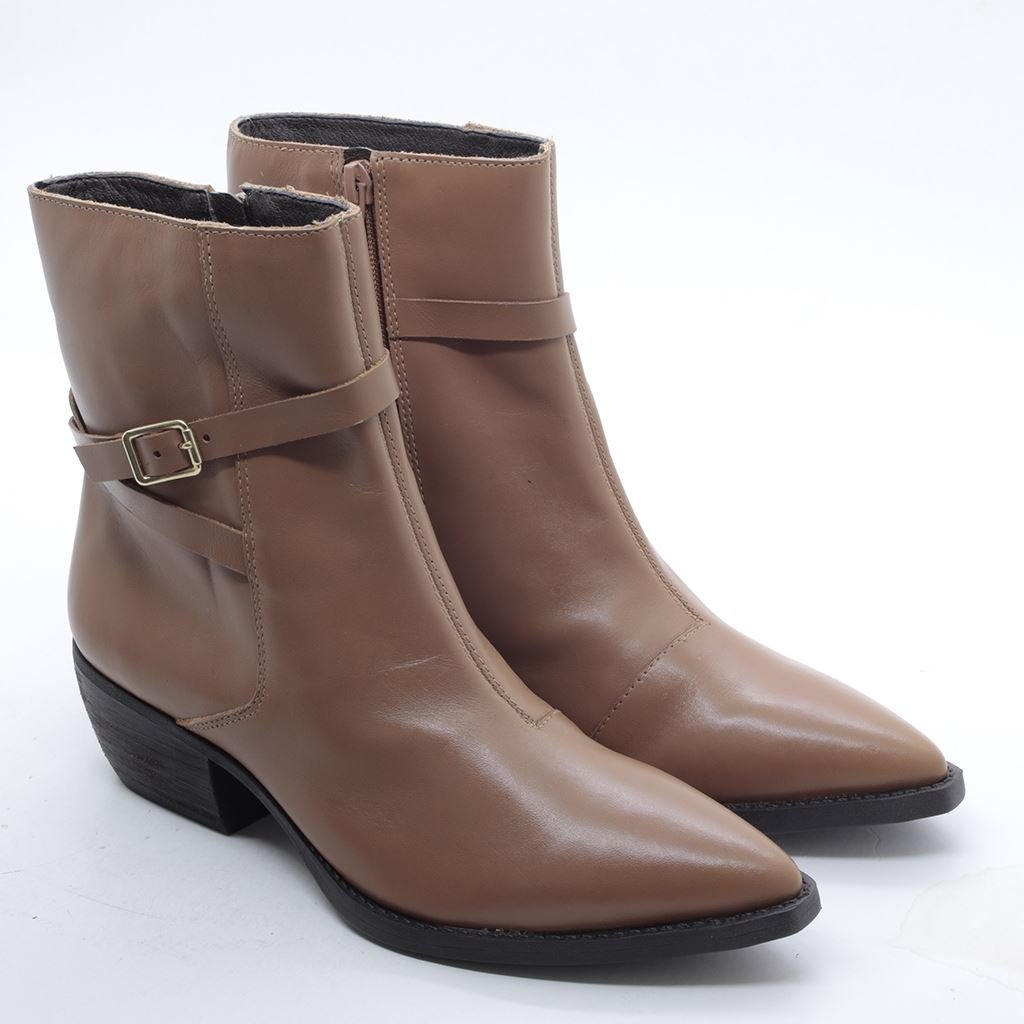 Bota Cano Baixo Western Marrom 3