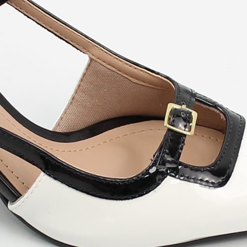 Scarpin Salto Fino Slingback Branco 4