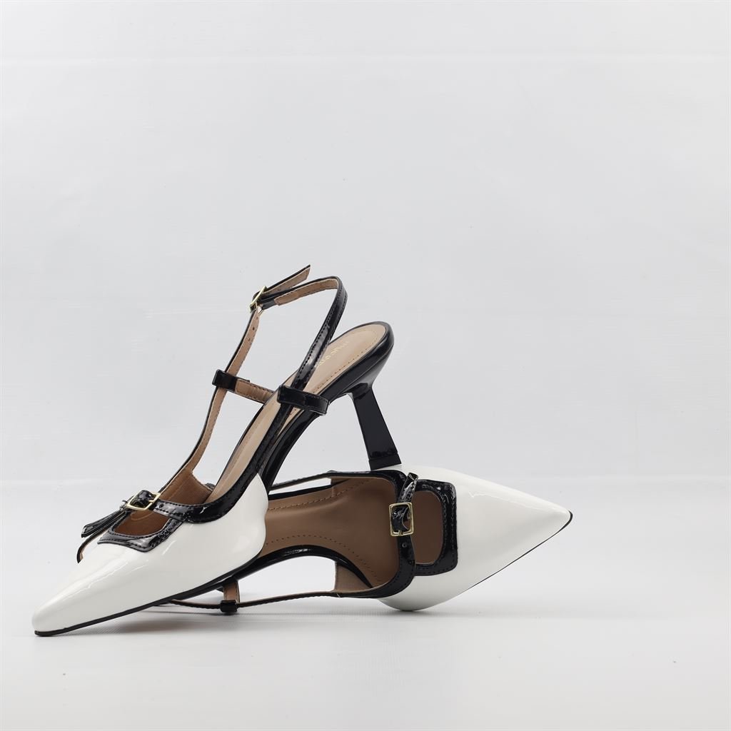 Scarpin Salto Fino Slingback Branco 5