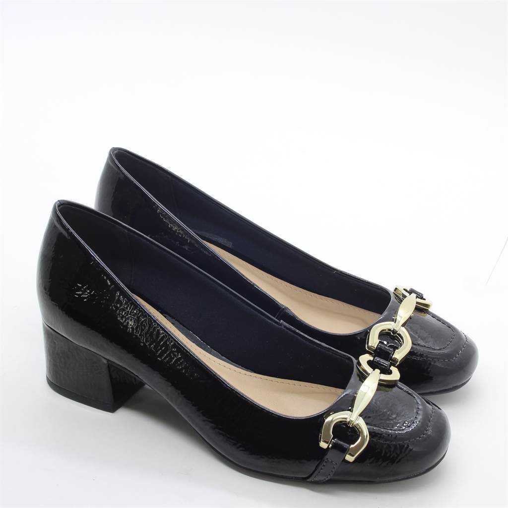 Scarpin Salto Bloco Detalhe Preto 4