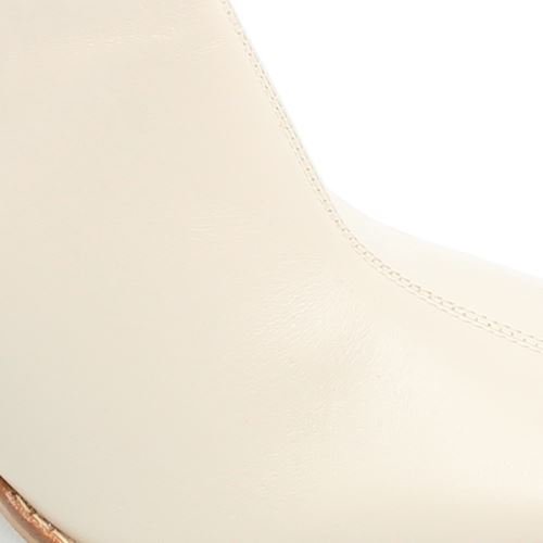 Bota Cano Baixo Salto Bloco Couro Off white 3