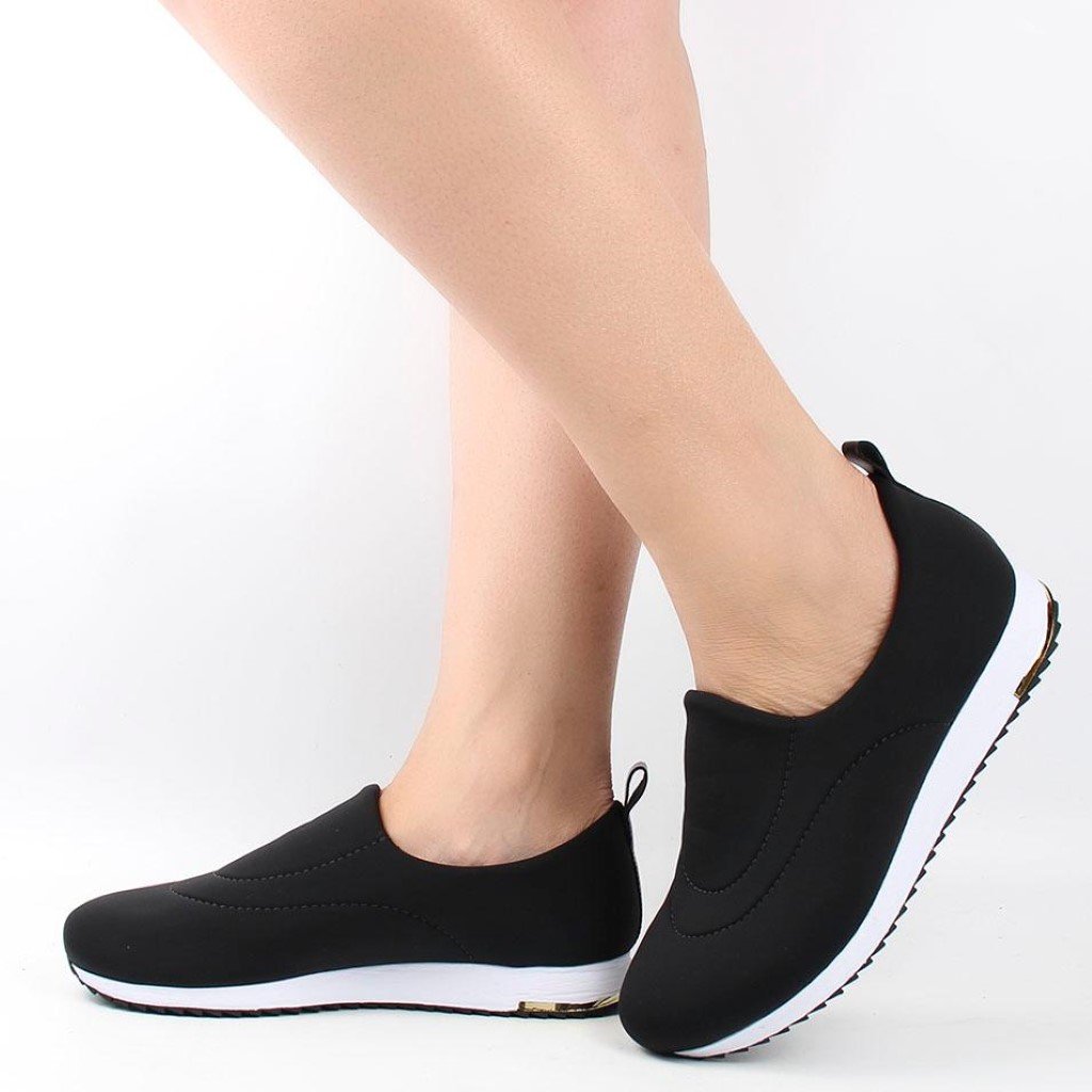 Tênis Flat Elastano Preto 1