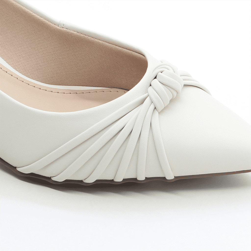 Scarpin Salto Bloco Detalhe Branco 4