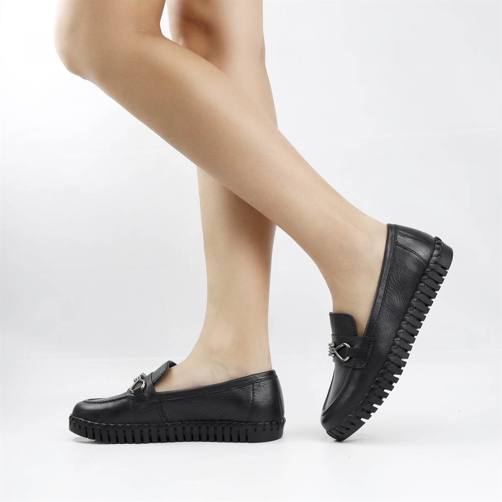 Mocassim Couro Conforto Preto 1