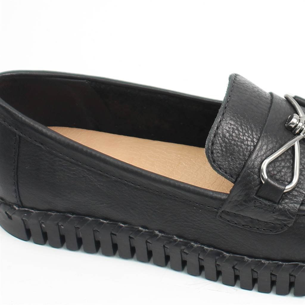 Mocassim Couro Conforto Preto 3