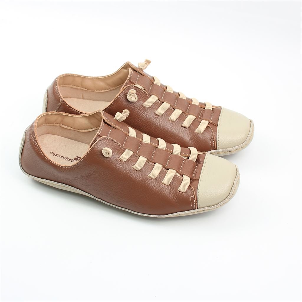Tênis Flat Couro Conforto Marrom 2