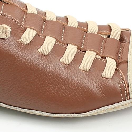Tênis Flat Couro Conforto Marrom 3