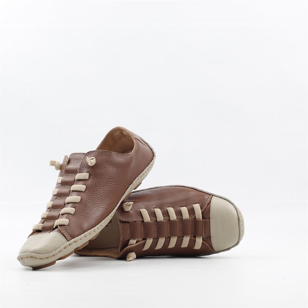 Tênis Flat Couro Conforto Marrom 4