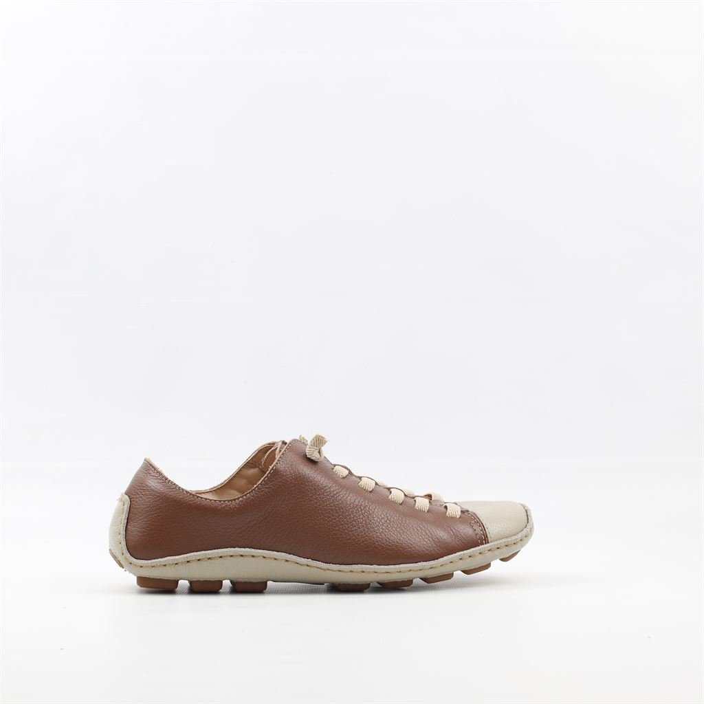Tênis Flat Couro Conforto Marrom 5