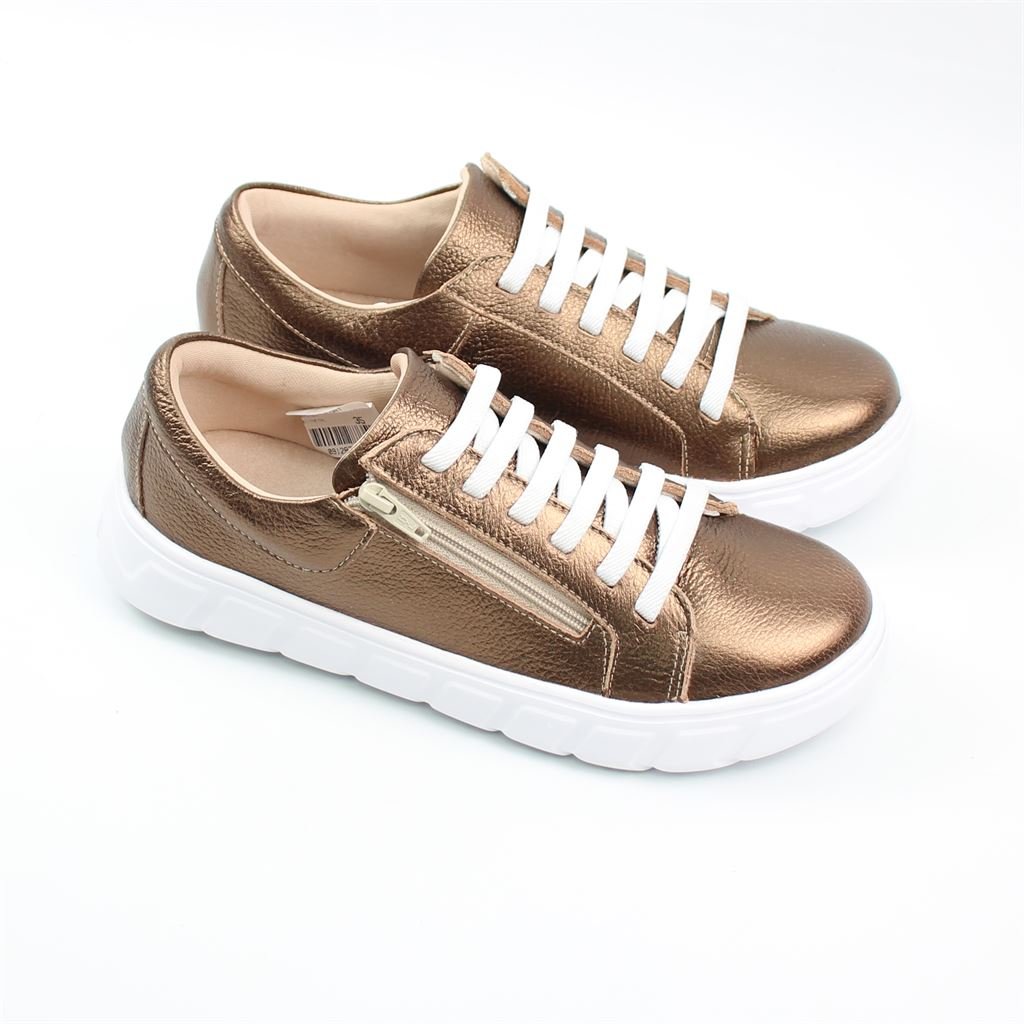 Tênis Flatform Metalizado Marrom 2