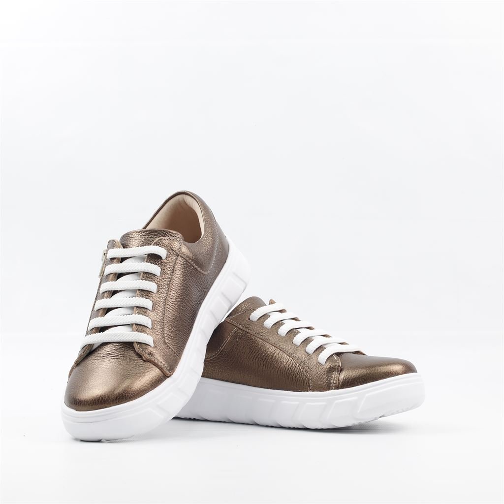 Tênis Flatform Metalizado Marrom 4