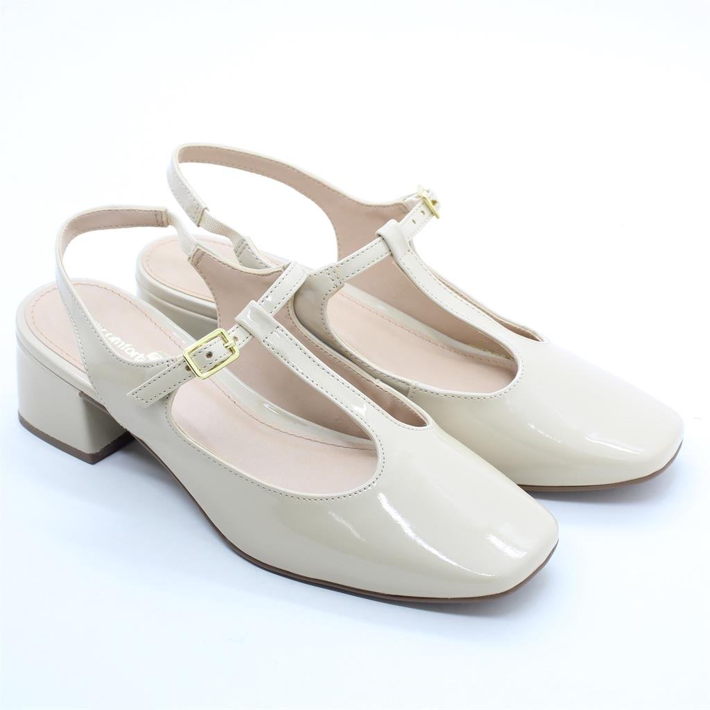 Scarpin Slingback Salomé Bege 4