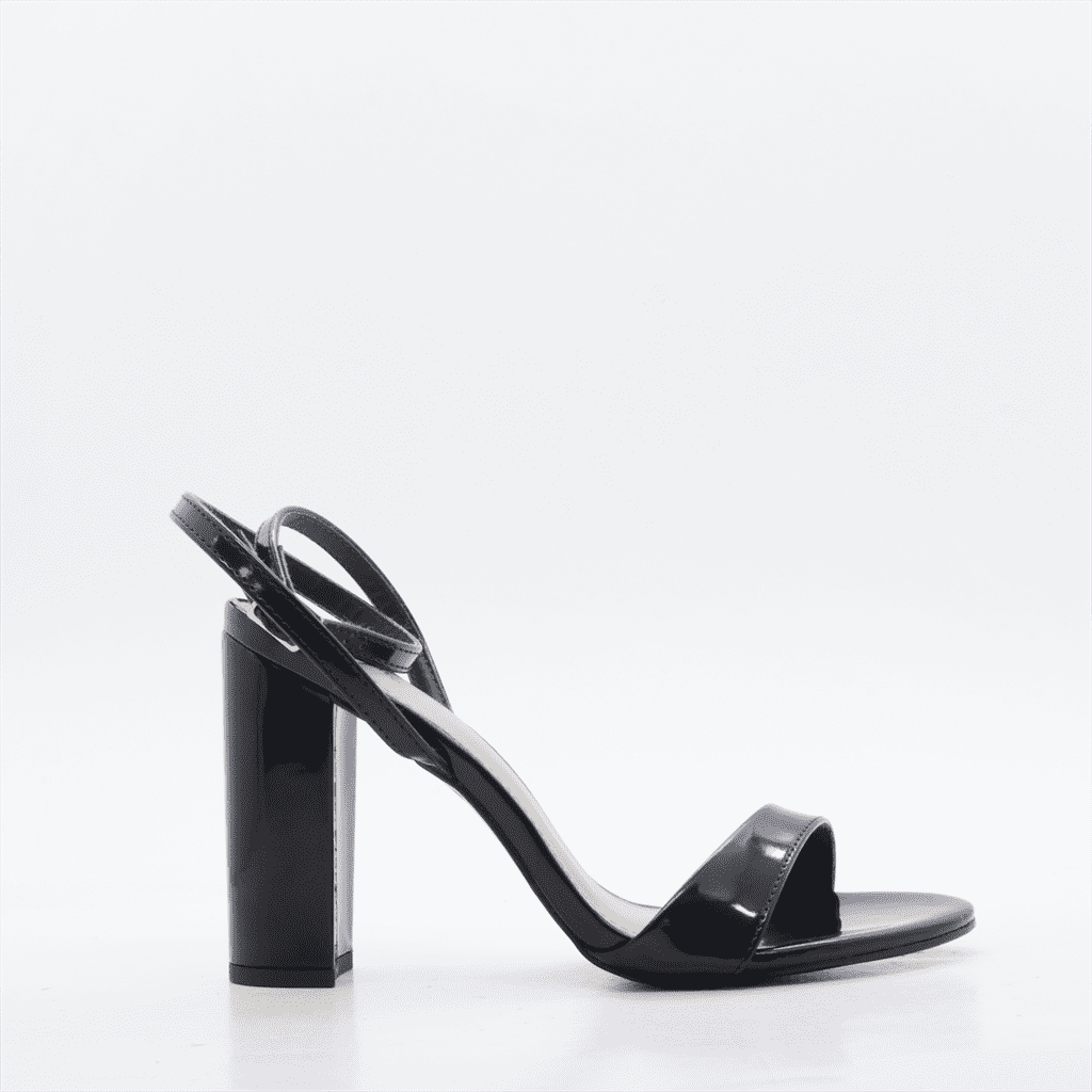 Sandália Salto Bloco Verniz Preto 3
