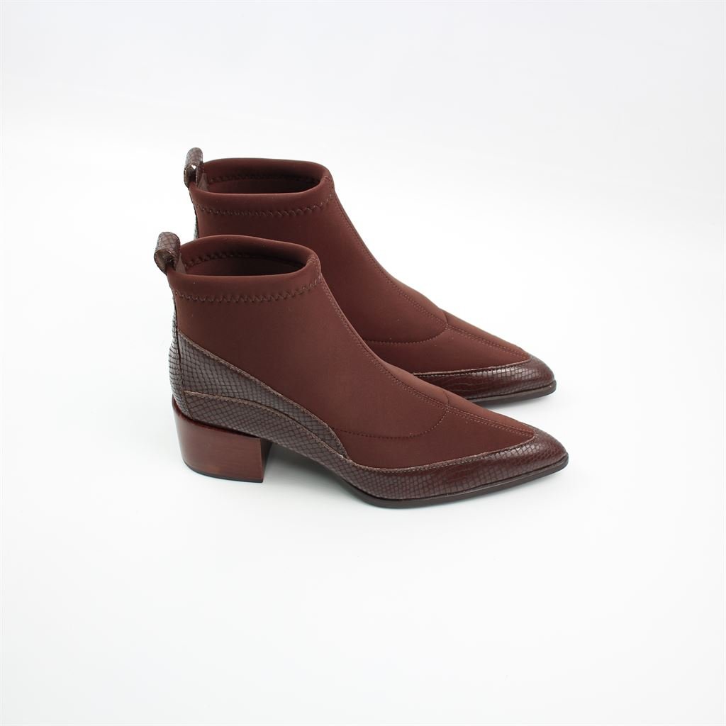 Bota Cano Baixo Lycra Marrom 5