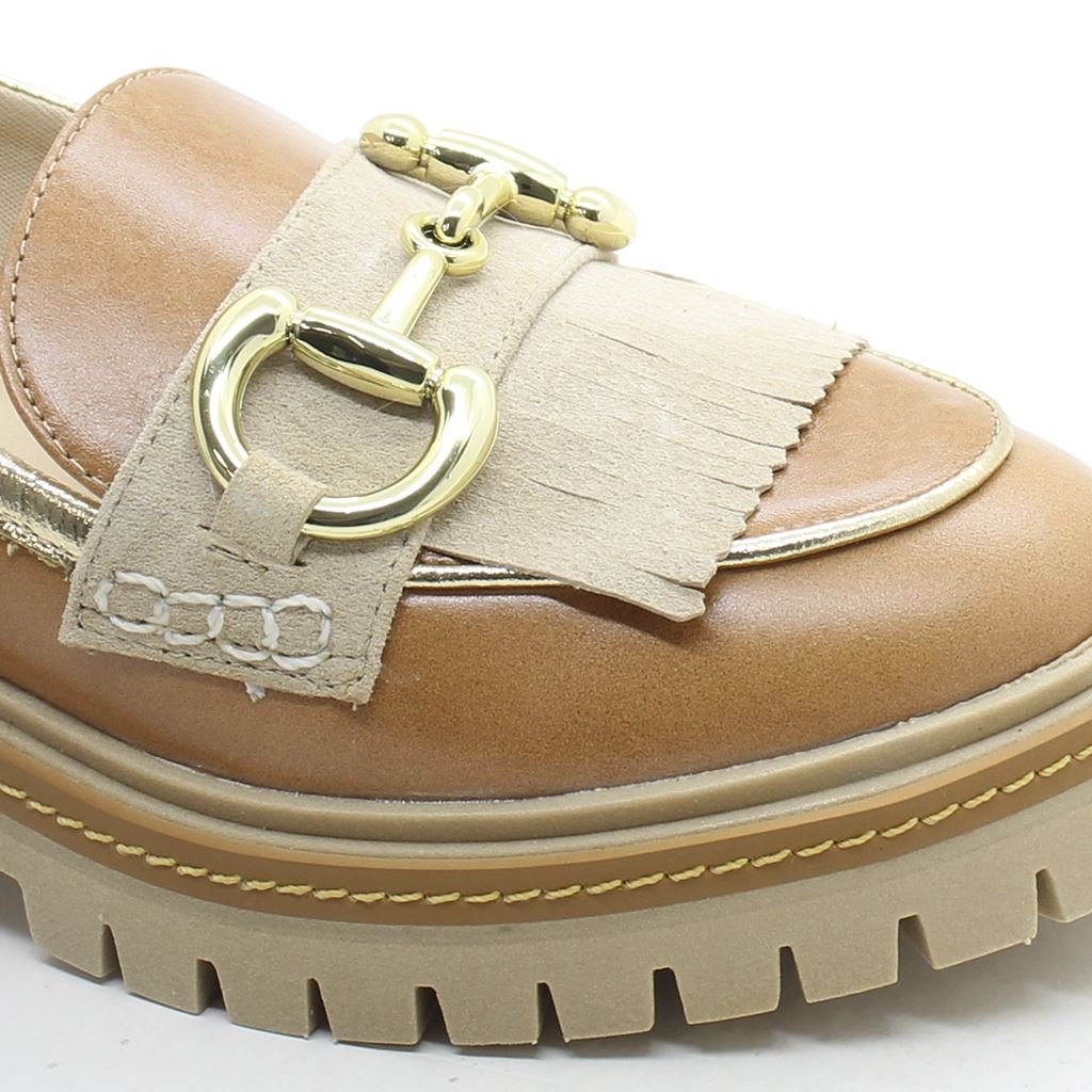 Mocassim Salto Bloco Couro Marrom 2
