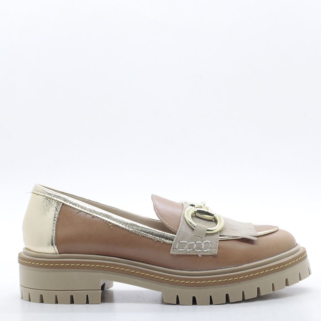 Mocassim Salto Bloco Couro Marrom 3