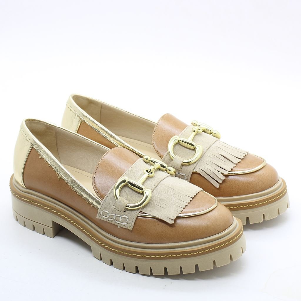 Mocassim Salto Bloco Couro Marrom 4