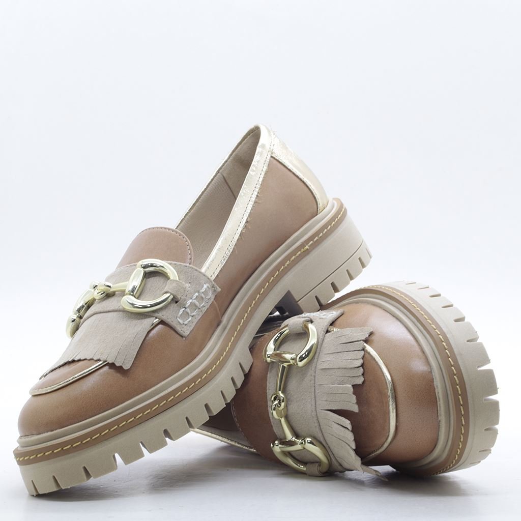 Mocassim Salto Bloco Couro Marrom 5