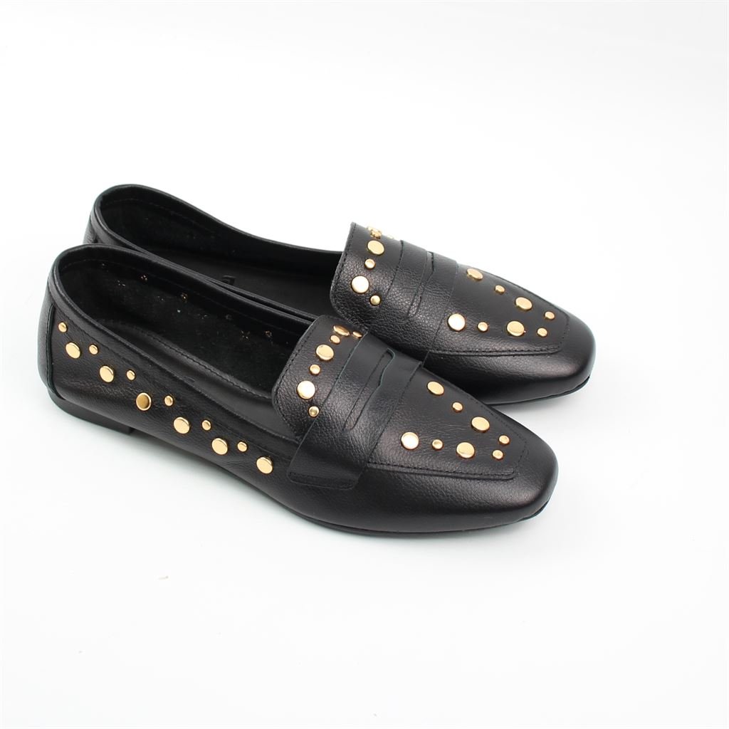 Sapatilha Mocassim Couro Preto 2