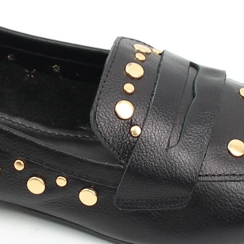 Sapatilha Mocassim Couro Preto 3