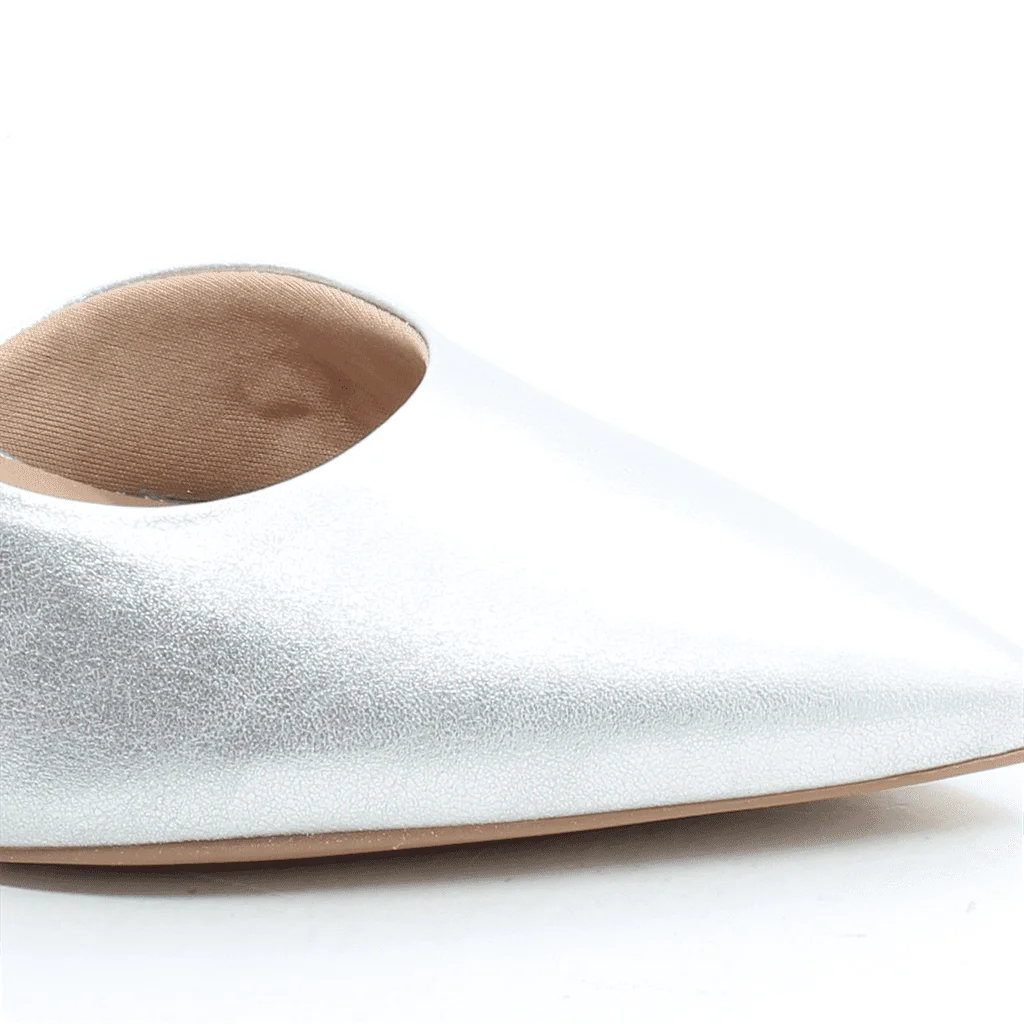 Scarpin Salto Bloco Metalizado Prata 5