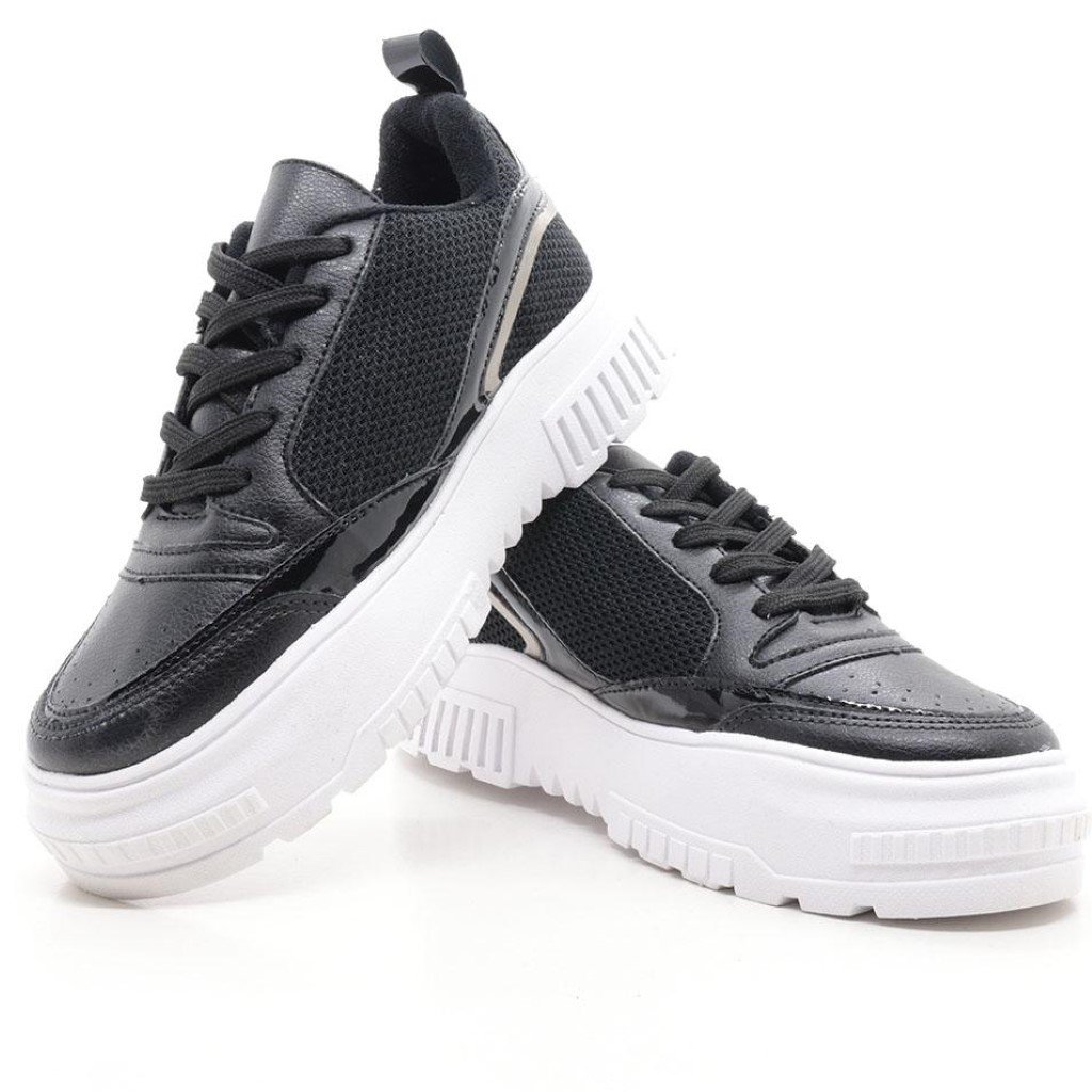 Tênis Flat Sola Alta Preto 3