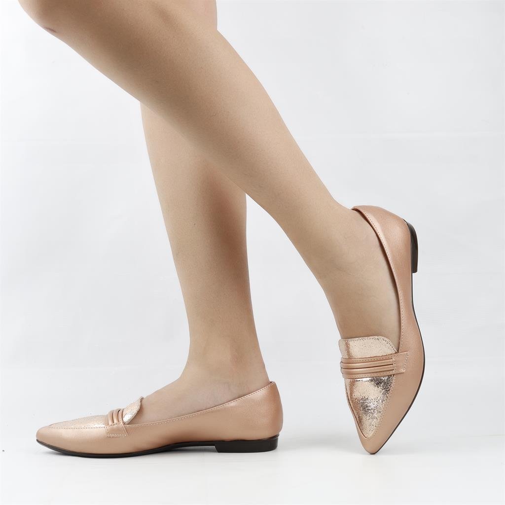 Sapatilha Mocassim Bico Fino Bege 1