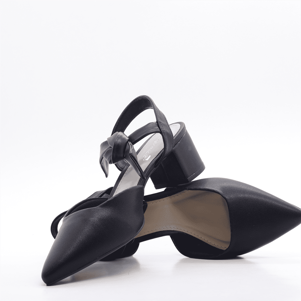 Scarpin Salto Bloco Aberto Preto 2