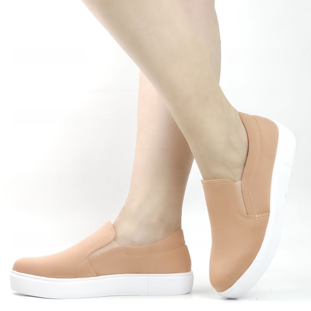 Tênis Slip On Lycra Bege 1