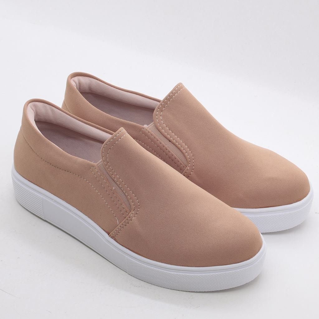 Tênis Slip On Lycra Bege 4