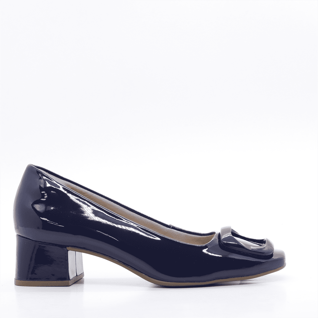 Scarpin Salto Bloco Fivela Preto 4
