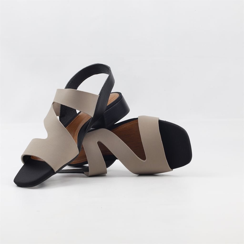 Sandália Salto Bloco Conforto Cinza 4