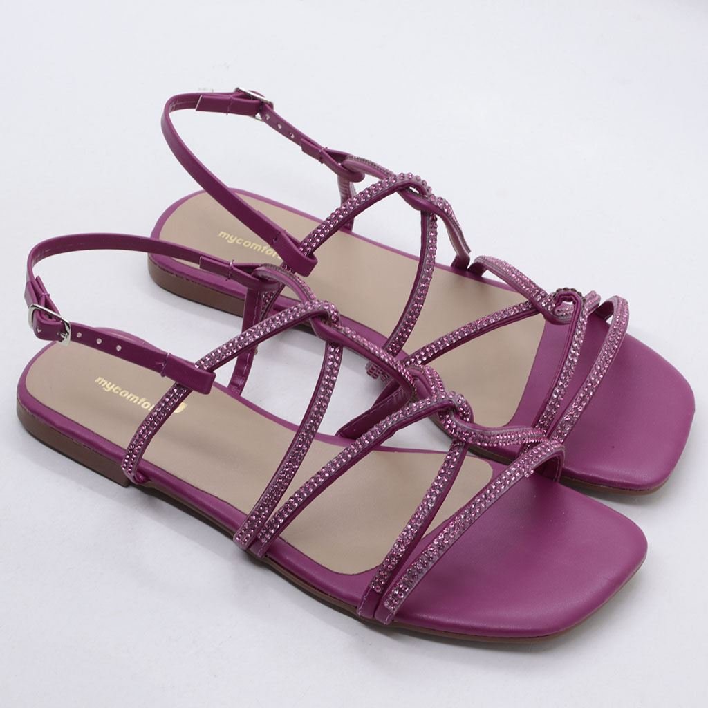 Rasteira Sandália Brilho Rosa 5