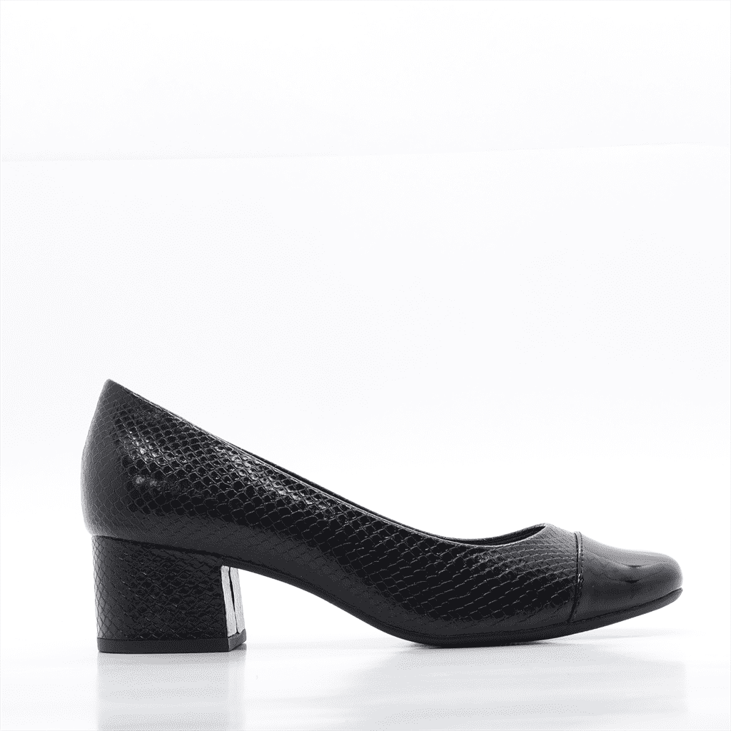 Scarpin Salto Bloco Verniz Preto 2