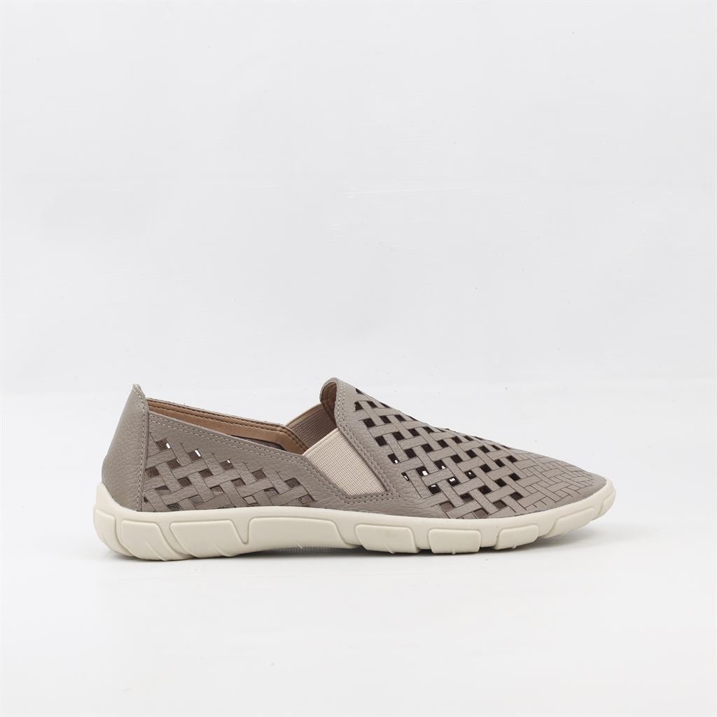Tênis Slip On Couro Cinza 4