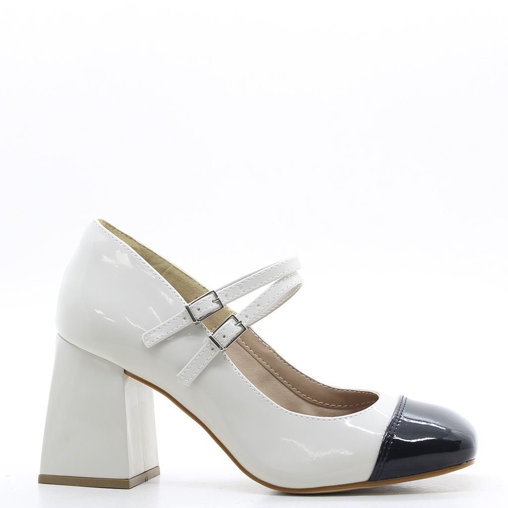 Scarpin Salto Bloco Classic Branco 3