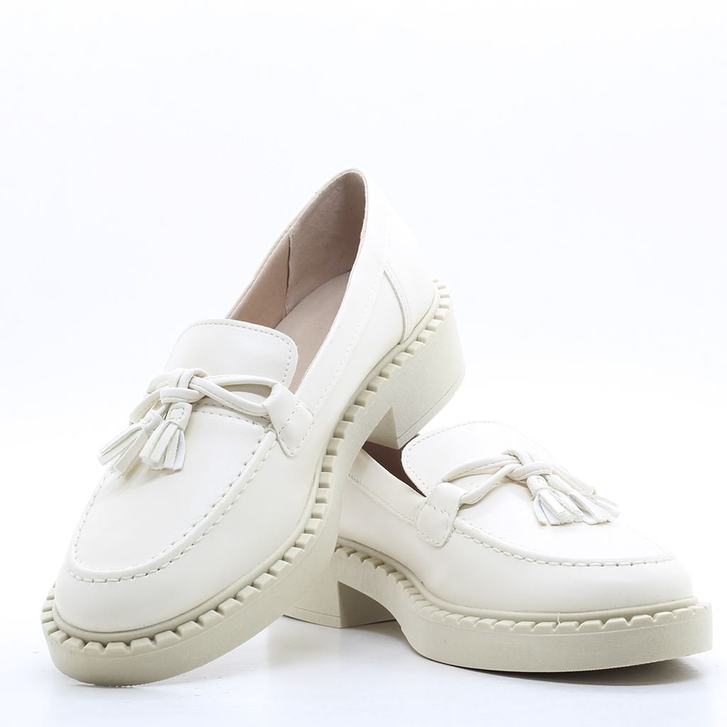 Mocassim Salto Bloco Enfeite Branco 3