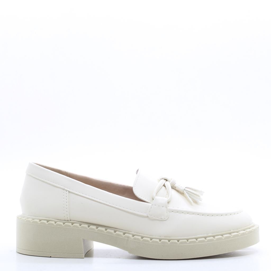 Mocassim Salto Bloco Enfeite Branco 4