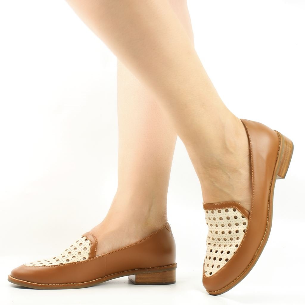 Mocassim Salto Bloco Couro Marrom 1