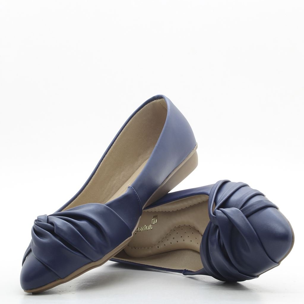 Sapatilha Bico Fino Detalhe Tiras Azul 5