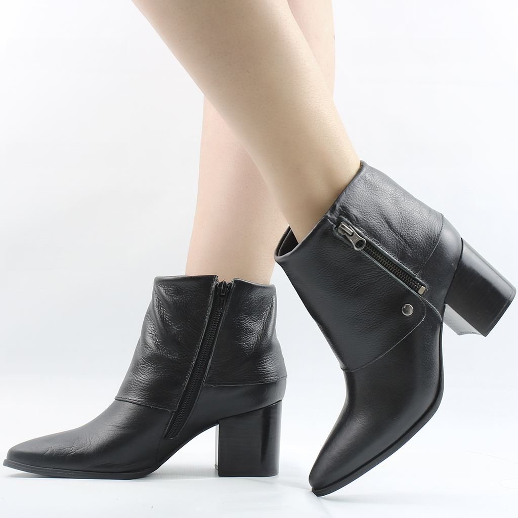 Bota Cano Baixo Polaina Preto 1