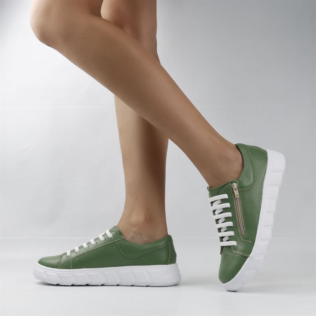 Tênis Flatform Couro Verde 1