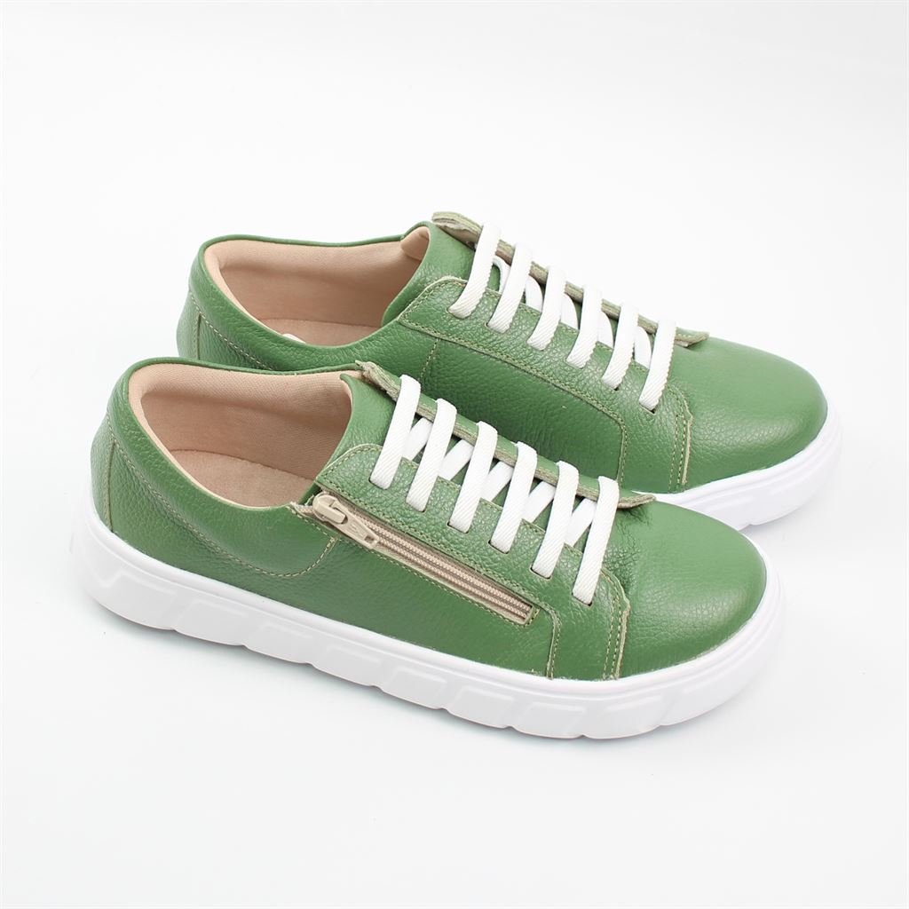 Tênis Flatform Couro Verde 2