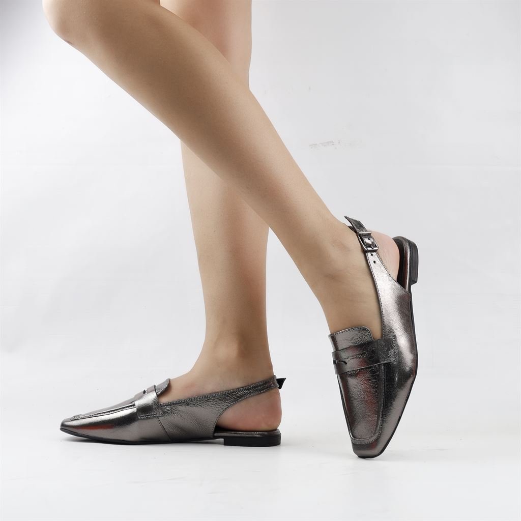 Sapatilha Mocassim Slingback Cinza 1